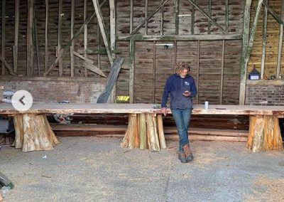 Huge wooden table from a Tree Trunk